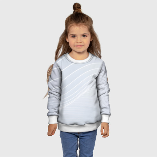 Детский свитшот 3D Серый фон и белые линии, цвет 3D печать - фото 7