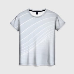 Женская футболка 3D Серый фон и белые линии