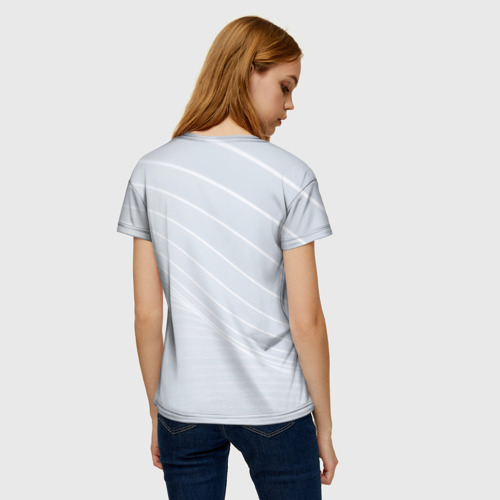 Женская футболка 3D Серый фон и белые линии, цвет 3D печать - фото 4