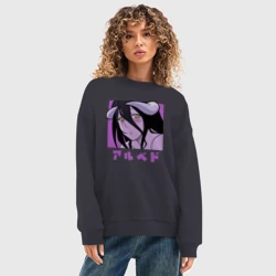 Женский свитшот oversize без начеса хлопок Милая Альбедо - фото 2