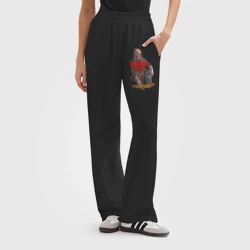 Женские брюки oversize без начеса хлопок Leos hellscream: расщеп есть - рок прикол - фото 2