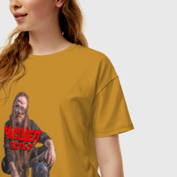 Женская футболка хлопок Oversize Leos hellscream: расщеп есть - рок прикол - фото 2