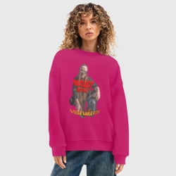 Женский свитшот oversize без начеса хлопок Leos hellscream: расщеп есть - рок прикол - фото 2