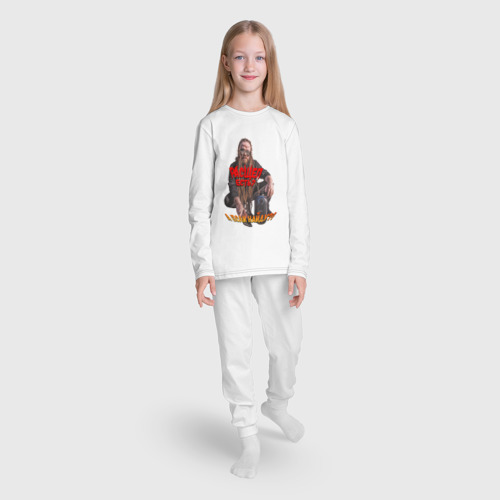 Детская пижама с лонгсливом хлопок Leos hellscream: расщеп есть - рок прикол, цвет белый - фото 5