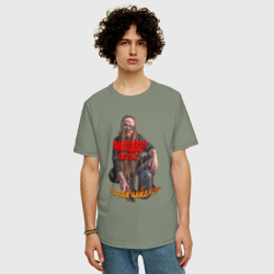 Мужская футболка хлопок Oversize Leos hellscream: расщеп есть - рок прикол - фото 2