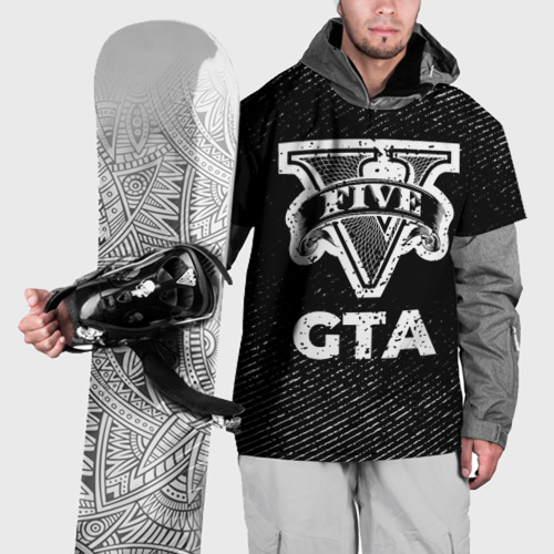 Накидка на куртку 3D GTA с потертостями на темном фоне, цвет 3D печать