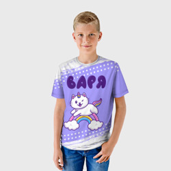 Детская футболка 3D Варя кошка единорожка - фото 2