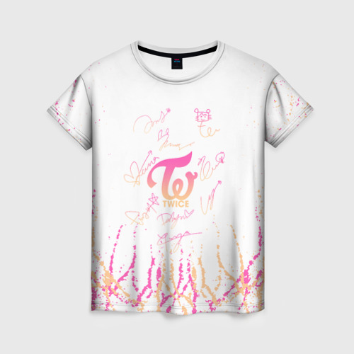 Женская футболка 3D с принтом Twice градиент, вид спереди #2