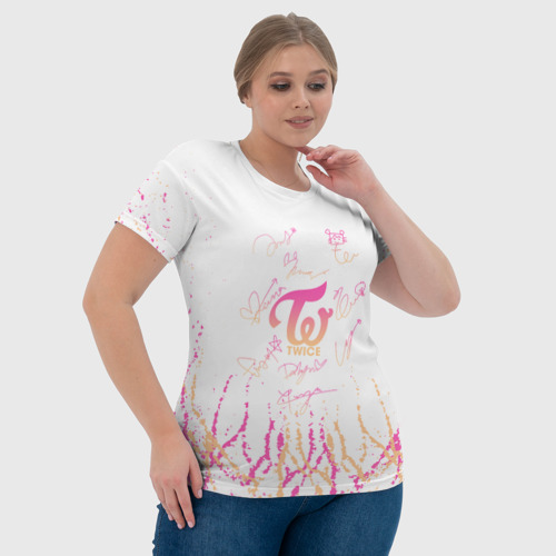 Женская футболка 3D с принтом Twice градиент, фото #4