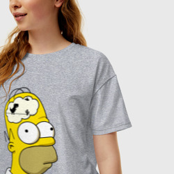 Женская футболка хлопок Oversize Гомер Симпсон - нет подключения к интернету - фото 2