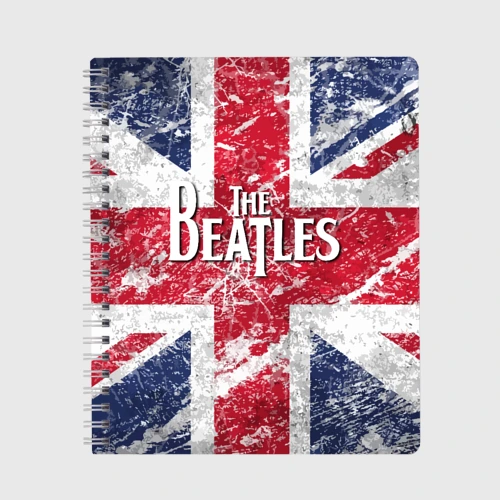 Тетрадь The Beatles - лого на фоне флага Великобритании