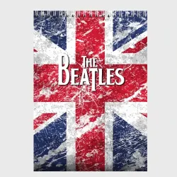 Скетчбук The Beatles - лого на фоне флага Великобритании