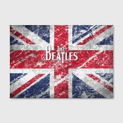 Холст прямоугольный The Beatles - лого на фоне флага Великобритании - фото 2