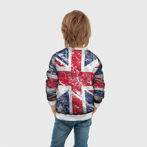 Детский свитшот 3D The Beatles - лого на фоне флага Великобритании, цвет 3D печать - фото 6