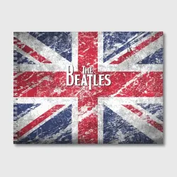 Альбом для рисования The Beatles - лого на фоне флага Великобритании