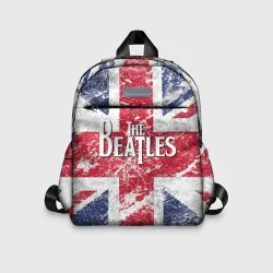Детский рюкзак 3D The Beatles - лого на фоне флага Великобритании