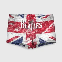 Детские купальные плавки 3D The Beatles - лого на фоне флага Великобритании