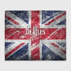 Плед 3D The Beatles - лого на фоне флага Великобритании