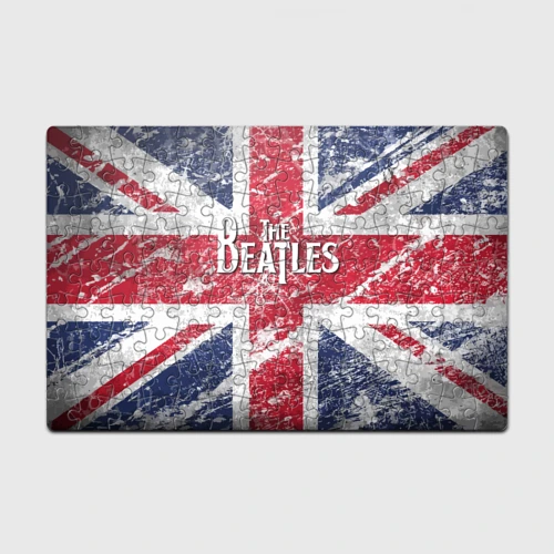 Головоломка Пазл магнитный 126 элементов The Beatles - лого на фоне флага Великобритании