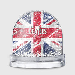 Игрушка Снежный шар The Beatles - лого на фоне флага Великобритании