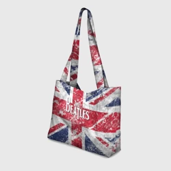 Пляжная сумка 3D The Beatles - лого на фоне флага Великобритании - фото 2