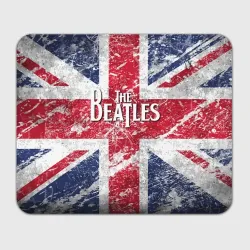 Прямоугольный коврик для мышки The Beatles - лого на фоне флага Великобритании