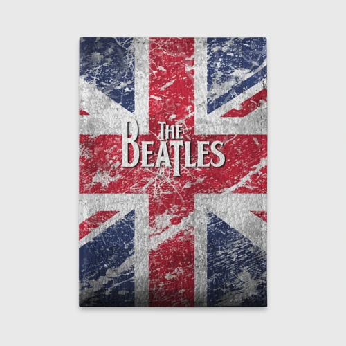 Обложка для автодокументов The Beatles - лого на фоне флага Великобритании
