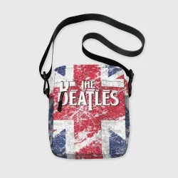 Сумка через плечо 3D The Beatles - лого на фоне флага Великобритании