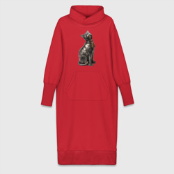 Платье удлиненное хлопок Металлическая статуэтка кошки