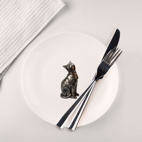 Тарелка Металлическая статуэтка кошки - фото 2
