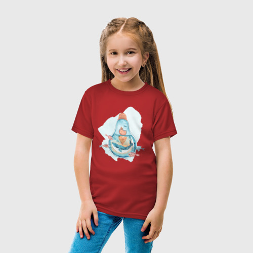 Детская футболка хлопок с принтом Кит в лаймпочке, вид сбоку #3
