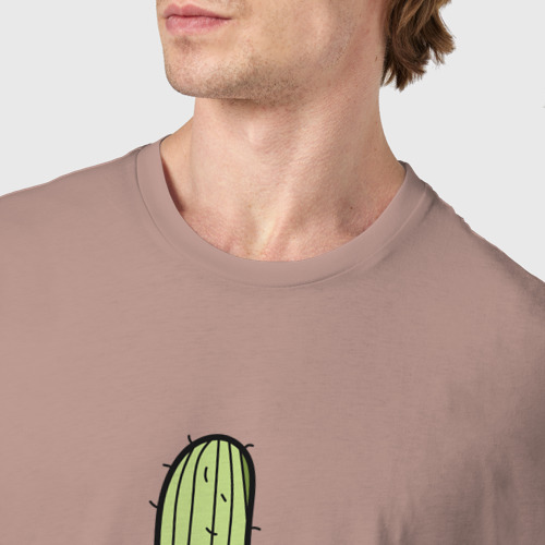 Мужская футболка хлопок Fucktus грубый кактус, цвет пыльно-розовый - фото 6