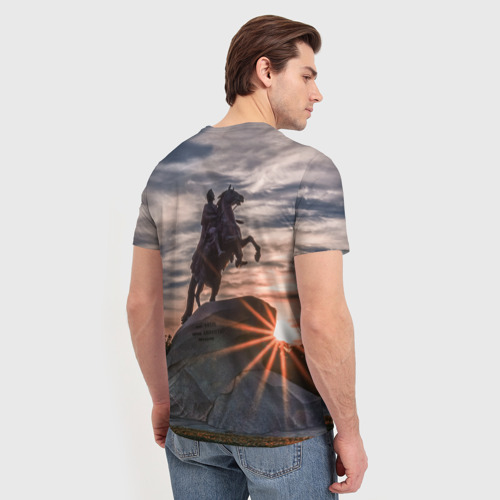 Мужская футболка 3D Санкт-Петербург: медный всадник, цвет 3D печать - фото 4