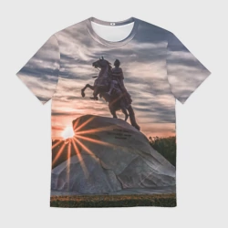 Мужская футболка 3D Санкт-Петербург: медный всадник