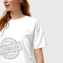 Женская футболка хлопок Oversize Azerbaijan Grey - фото 2