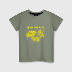 Детская футболка хлопок Спасти Пчёл