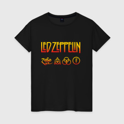 Женская футболка хлопок Led Zeppelin - logotype