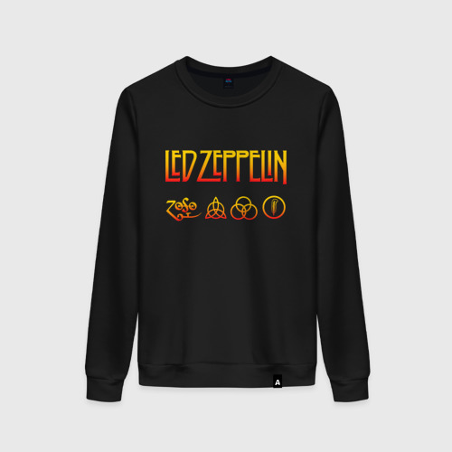 Женский свитшот хлопок Led Zeppelin - logotype, цвет черный