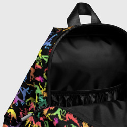Рюкзак с принтом Capoeira colorful mens для ребенка, вид на модели спереди №4. Цвет основы: белый