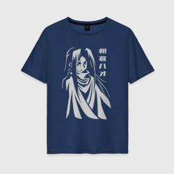 Женская футболка хлопок Oversize Пламенный Зик Асакура