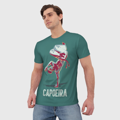Мужская футболка 3D с принтом Capoeira fighter, фото на моделе #1