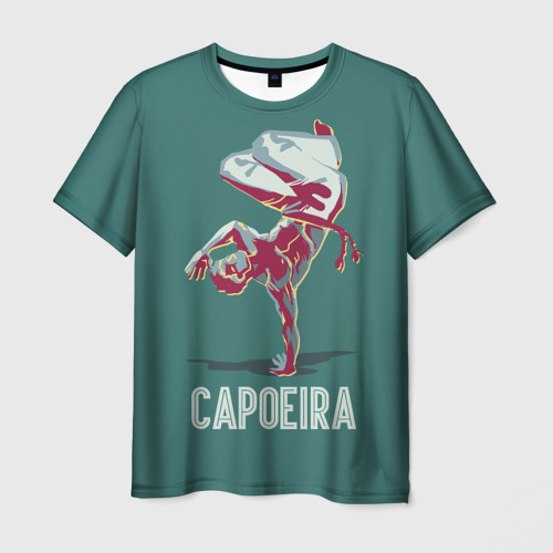 Мужская футболка 3D с принтом Capoeira fighter, вид спереди #2
