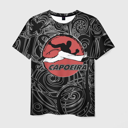 Мужская футболка с принтом Capoeira fighter jump, вид спереди №1
