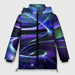 Женская зимняя куртка Oversize Абстрактные цветные полосы