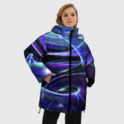 Женская зимняя куртка Oversize Абстрактные цветные полосы - фото 2