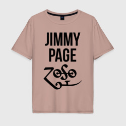 Мужская футболка хлопок Oversize Jimmy Page - Led Zeppelin