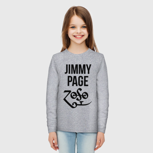 Детский лонгслив хлопок Jimmy Page - Led Zeppelin, цвет меланж - фото 5