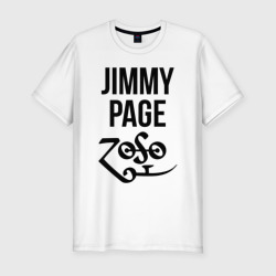 Мужская футболка хлопок Slim Jimmy Page - Led Zeppelin