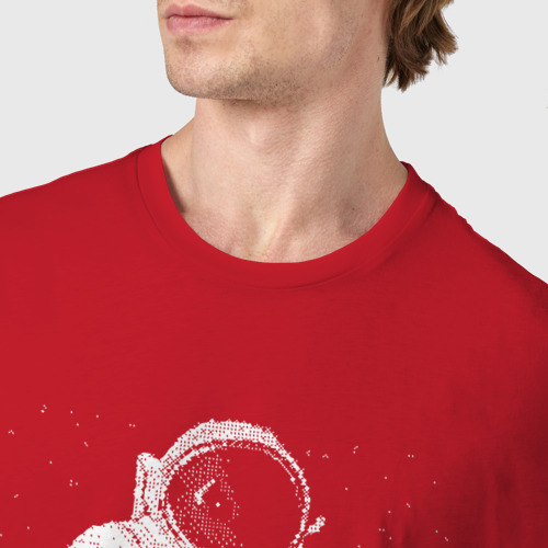 Мужская футболка хлопок с принтом Космонавт на коне, фото #4