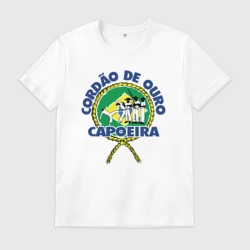 Мужская футболка хлопок Cordao de ouro capoeira - flag of Brazil